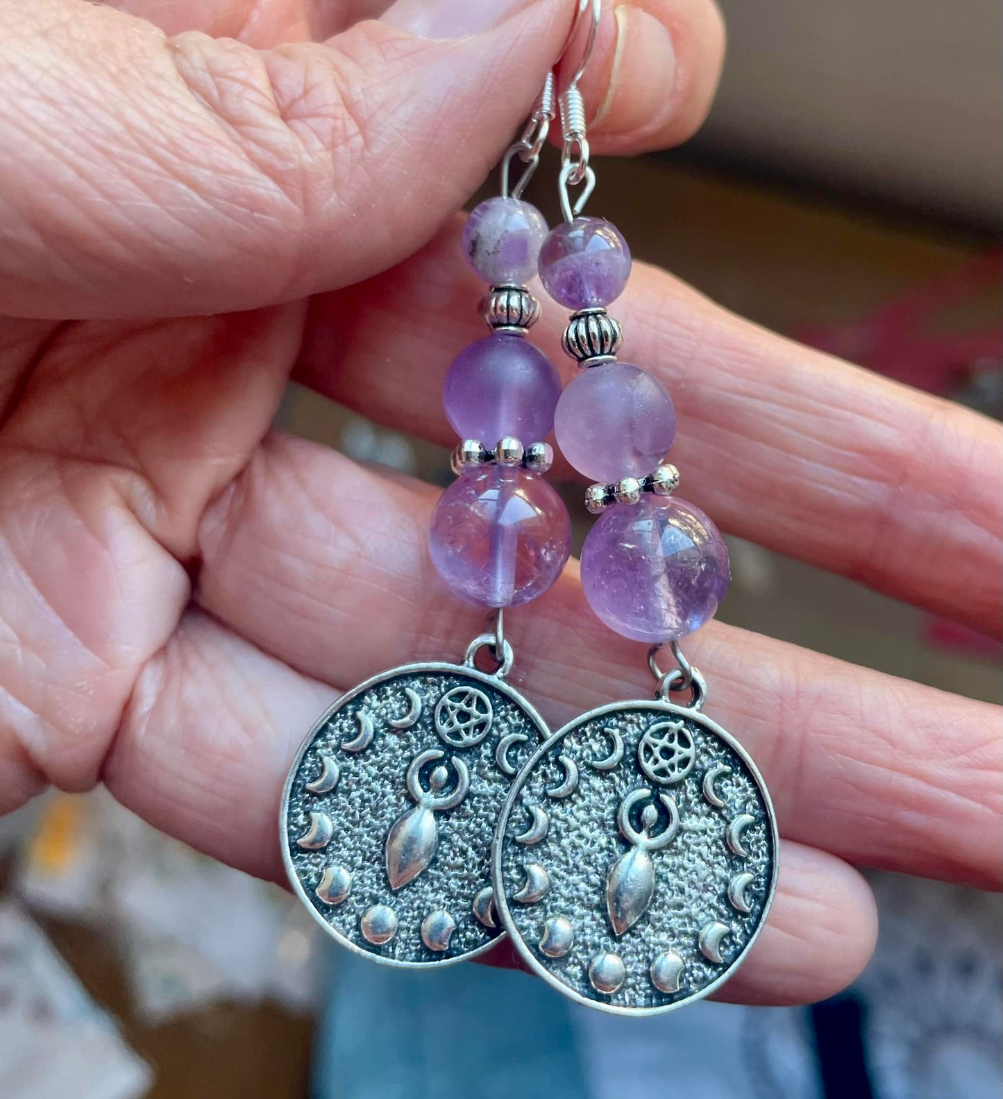 Boucles d'oreilles en améthyste