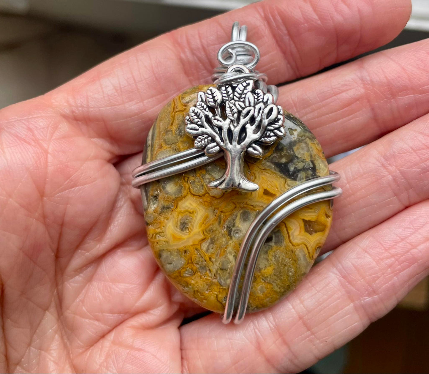 Pendentif en agate crazy lace