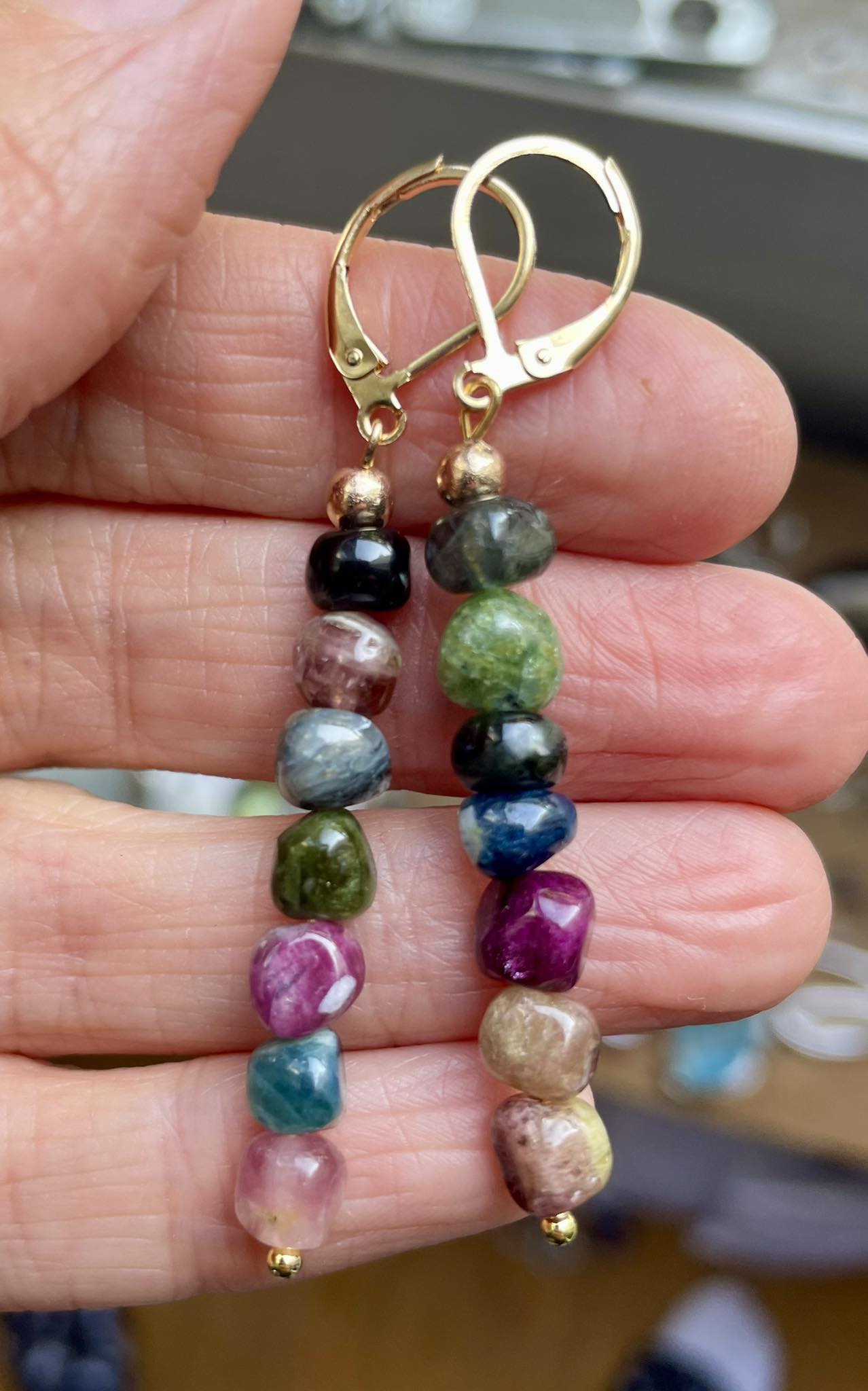 Boucles d'oreilles en tourmaline