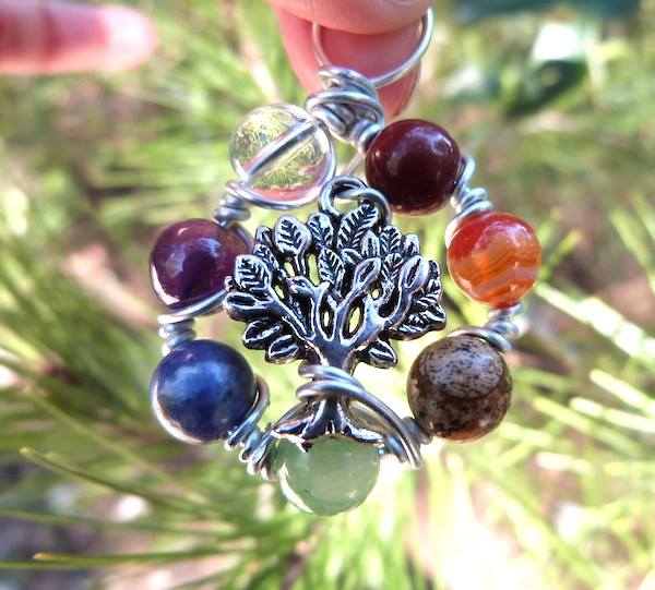 Pendentif 7 chakras arbre e vie
