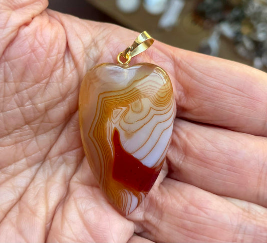 Pendentif coeur en sardonyx