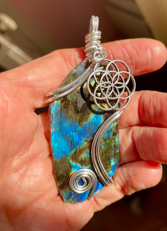 Pendentif en labradrite